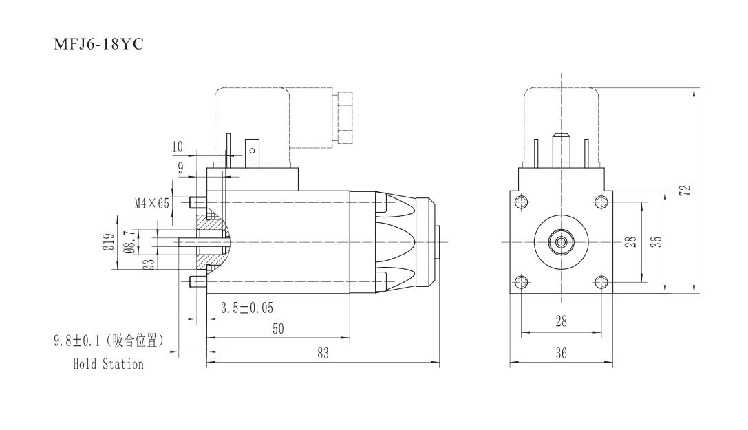 Mfj6-18yc solenoid for screw connected valve
