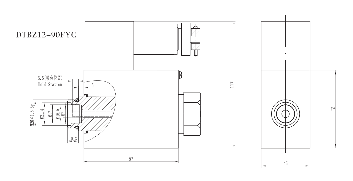 DTBZ12-37FYC Electromagnet for flameproof hydraulic valve