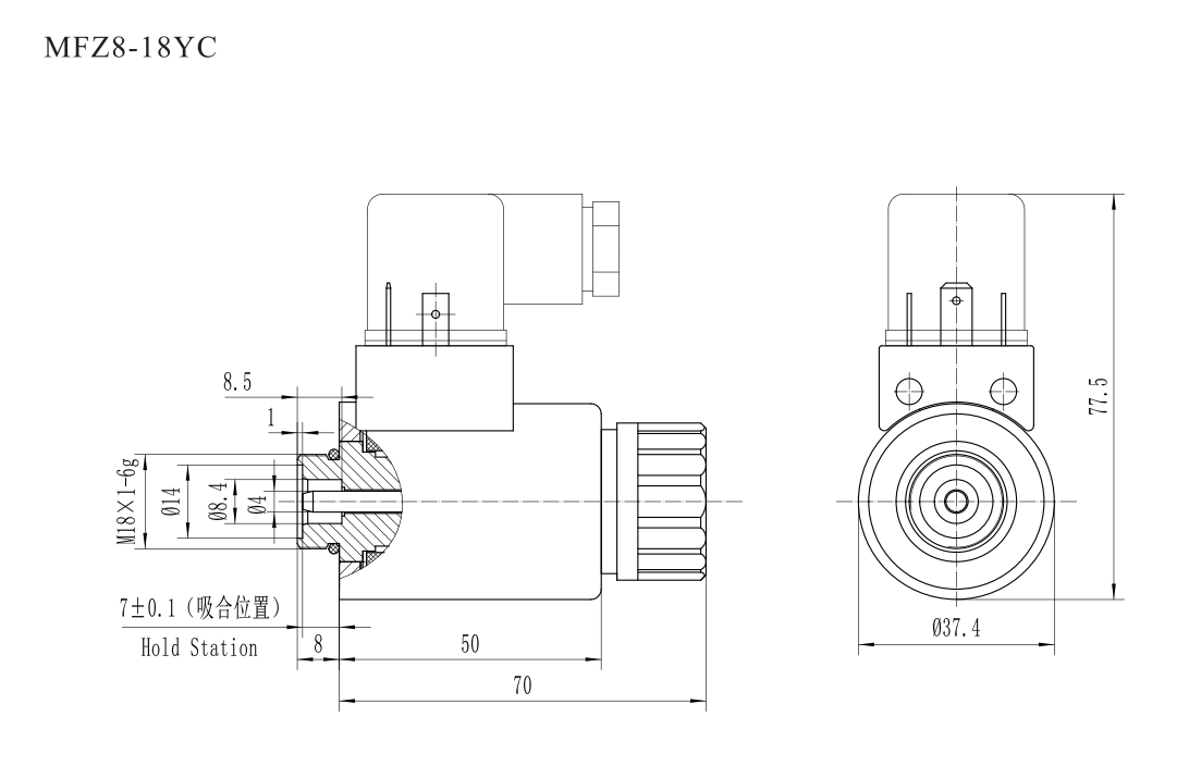 MFZ8-18YC Electromagnet for DC wet valve