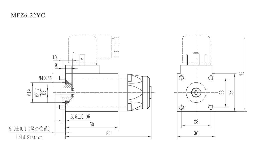 MFZ6-22YC Solenoid for screw connected valve