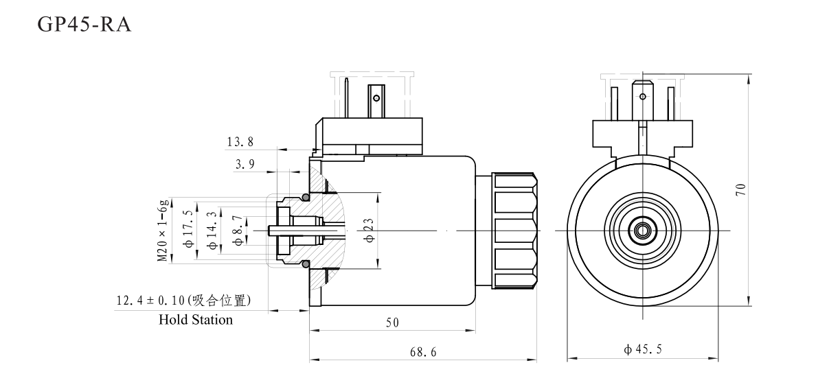 Electromagnet for gp45-ra / Rae (4wra / 4wrae valve) series threaded proportional valve