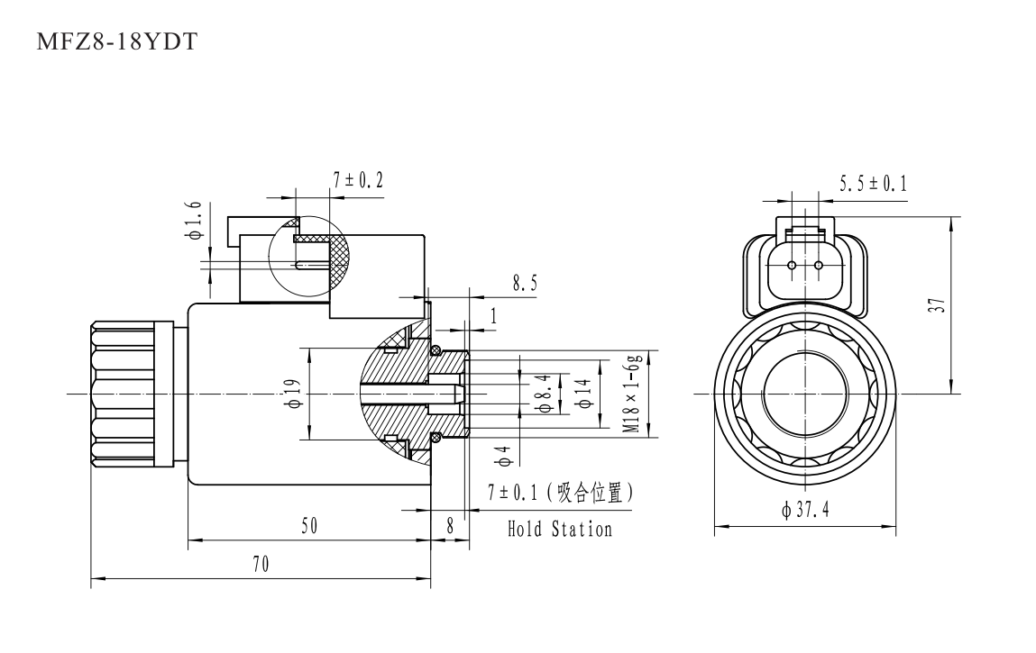 MFZ8-18YC Electromagnet for DC wet valve