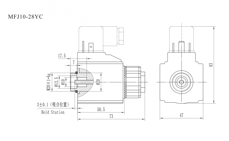 MFJ10 Electromagnet for Taiwan series threaded valve