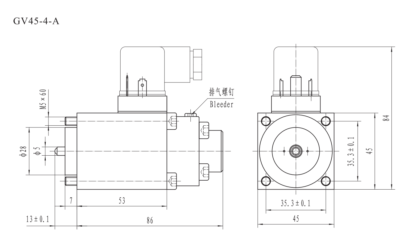 GV45-4-A Electromagnet for series proportional valve