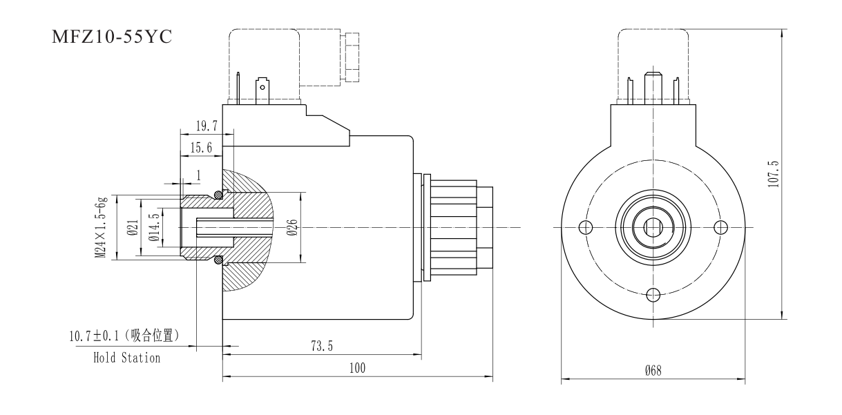 MFZ10-20YC Solenoid for threaded valve