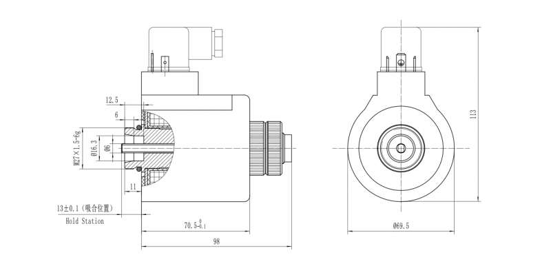 MFZ8-45C Electromagnet for DC dry valve