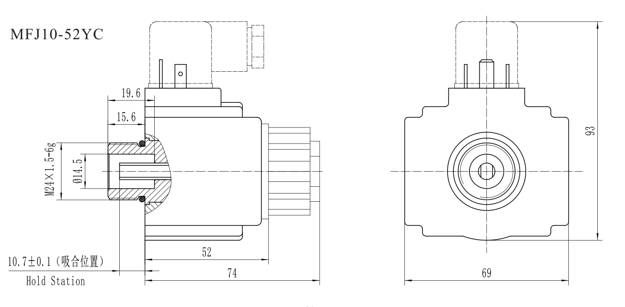 MFJ10 Electromagnet for Taiwan series threaded valve