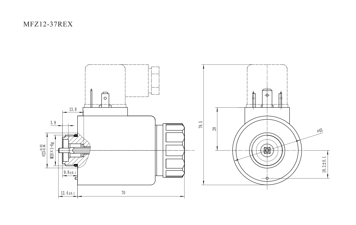 MFZ12-37REX、MFZ12-37REX（DT）Electromagnet for DC wet valve