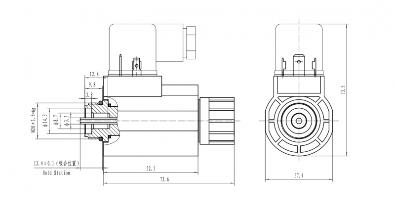 MFZ12-22YC（D）Electromagnet for low power threaded DC valve