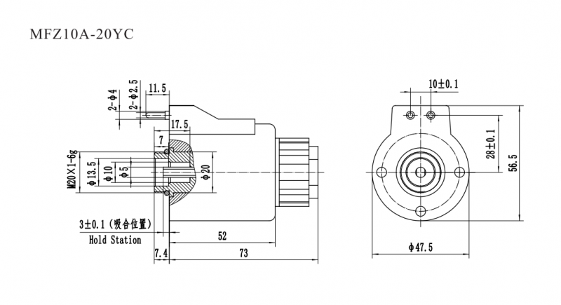 MFZ10-20YC Solenoid for threaded valve