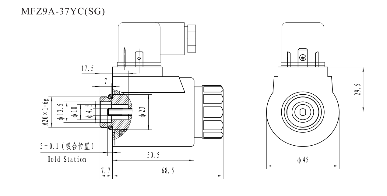 MFZ9A-37YC(SG)Solenoid for screw connected valve